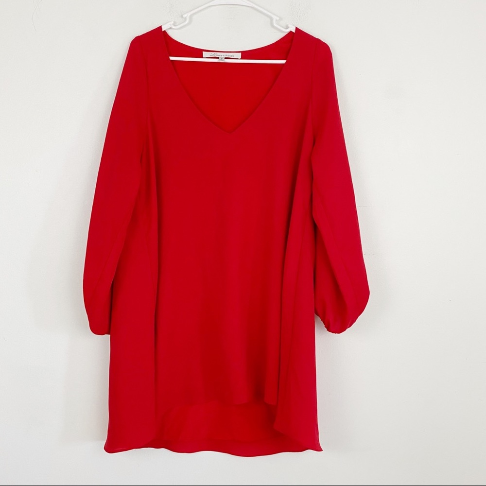 LOVERS + FRIENDS red long sleeve mini dress